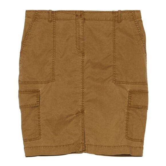 Eileen Fisher Cotton Tencel Twill Cargo Pocket Olive Khaki Mini Skirt Size S - Picture 1 of 12